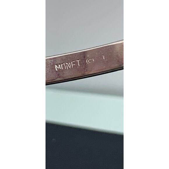 Vintage Monet Matte Textured Silver Tone Bangle Bracelet Size L Signed - Picture 4 of 5